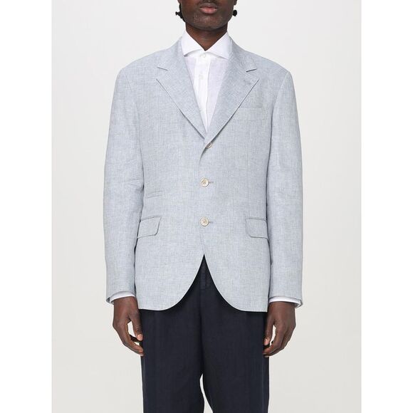 Brunello Cucinelli Blazer Men Gnawed Blue